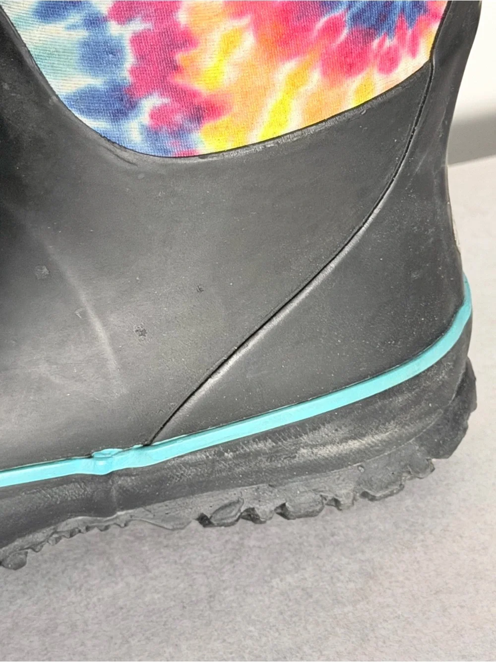 Bogs Kids Black Rain & Tie-Dye Cuff Boots